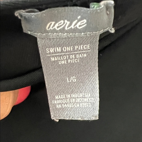 Aerie Black One Piece Scoop Back High Cut Swimsuit Size Large - Picture 3 of 4